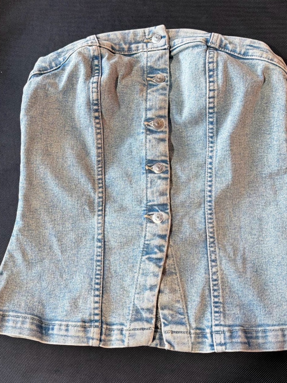 H&M Light Blue Denim corset top with Front Buttons fits small to medium